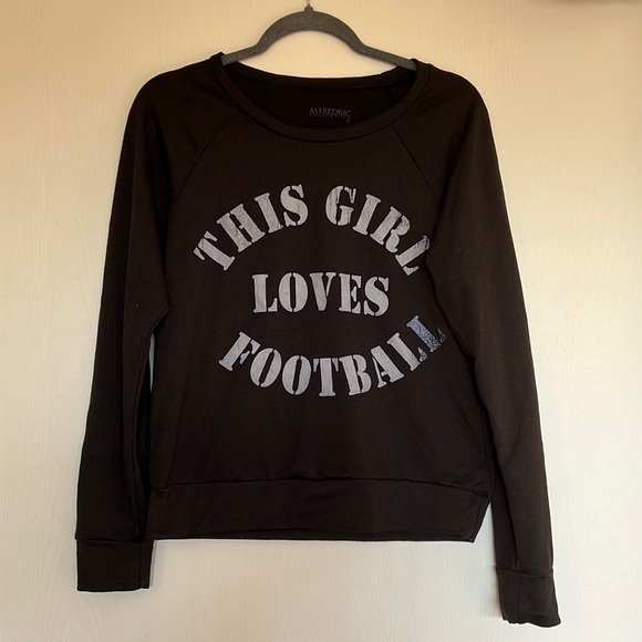 M. Fredric Tops - M. Fredric This Girl Loves Football Sweatshirt. Small